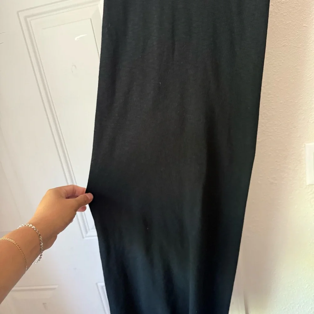ENZA‎ COSTA black cotton racer back sleeveless bodycon midi dress